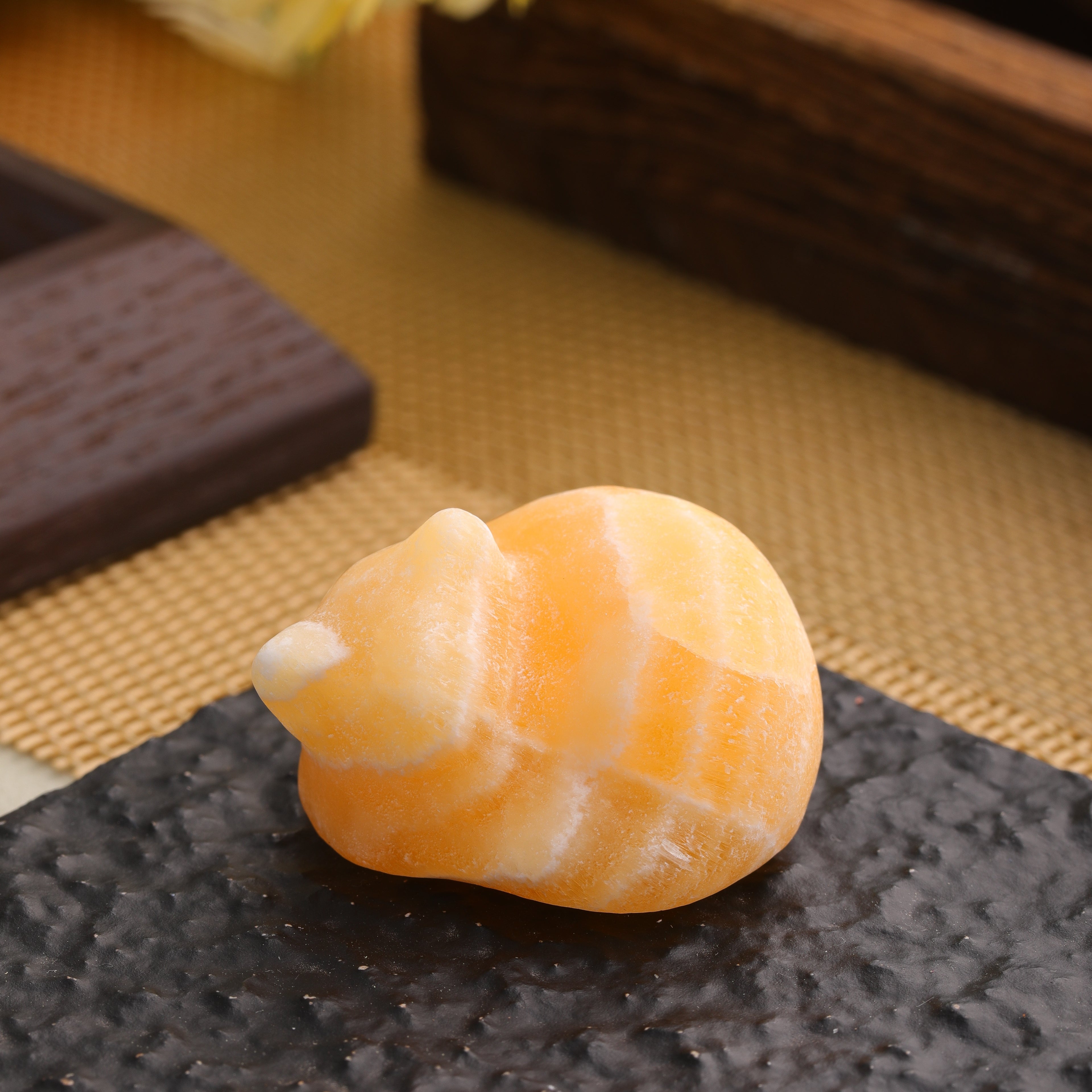 Cat Decor Obsidian Cat Crystal Figurines Crystals for Cat Lovers Men Women Lucky Cute Cat Statue Loss of Cat Sympathy Gift Cute Decoration